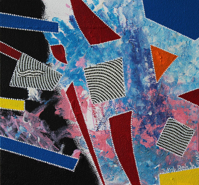 Composition en pointillés no. 3 (2015) - 30 x 30 cm - Acryl auf Leinwand - Stuttgart