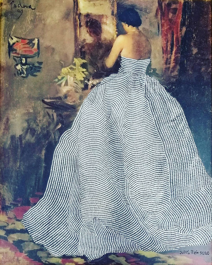 Femme devant le miroir (2020) - 65 x 53 cm - Acryl auf Kunstdruck - Bielefeld 