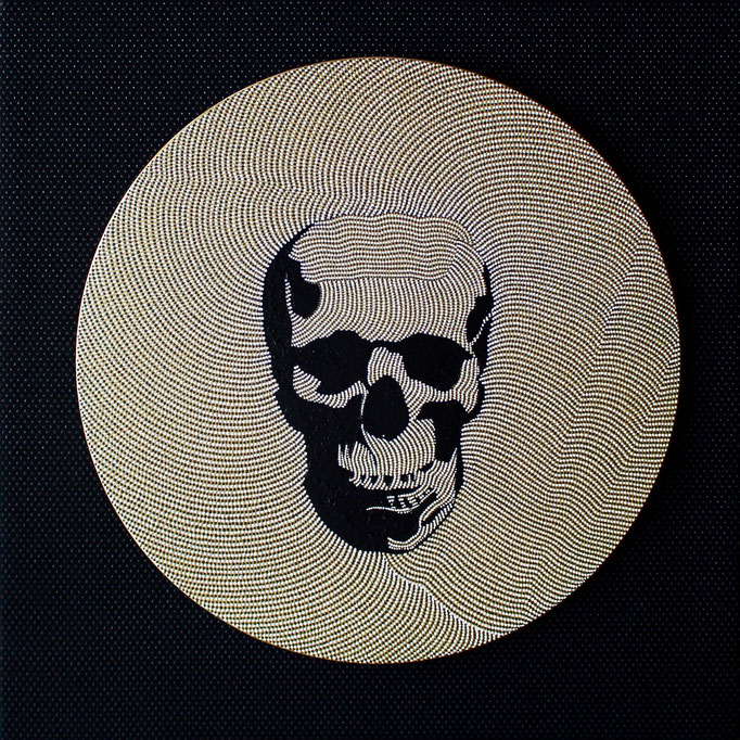 Golden skull (2019) - 50 x 50 cm - Acryl auf Leinwand - New York 