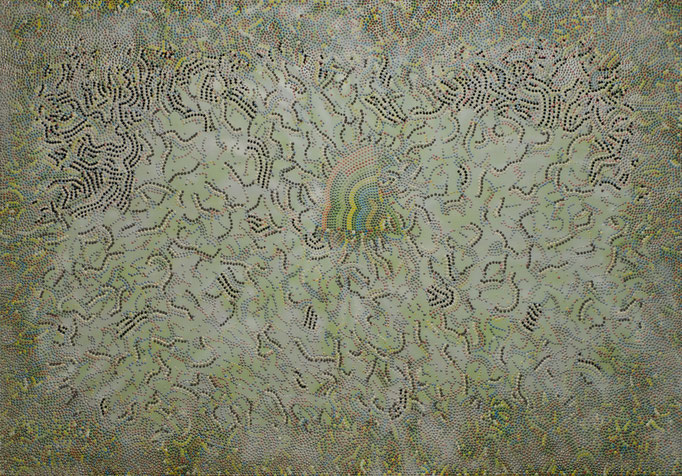 Spring Silkworms (2014) - 200 x 140 cm - Acryl und Lack auf Leinwand - Lübbecke