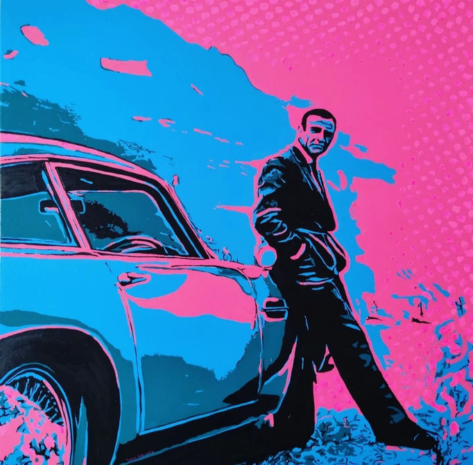 James Bond (2022) - 100 x 100 cm - Acryl und Lack auf Leinwand - available