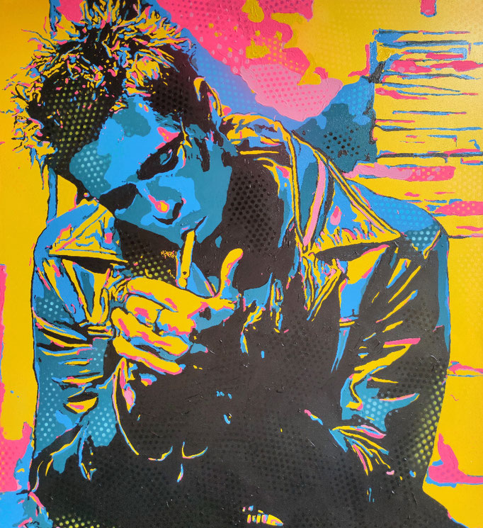 Brad Pitt (2022) - 120 x 110 cm - Acryl und Lack auf Leinwand - Löhne 