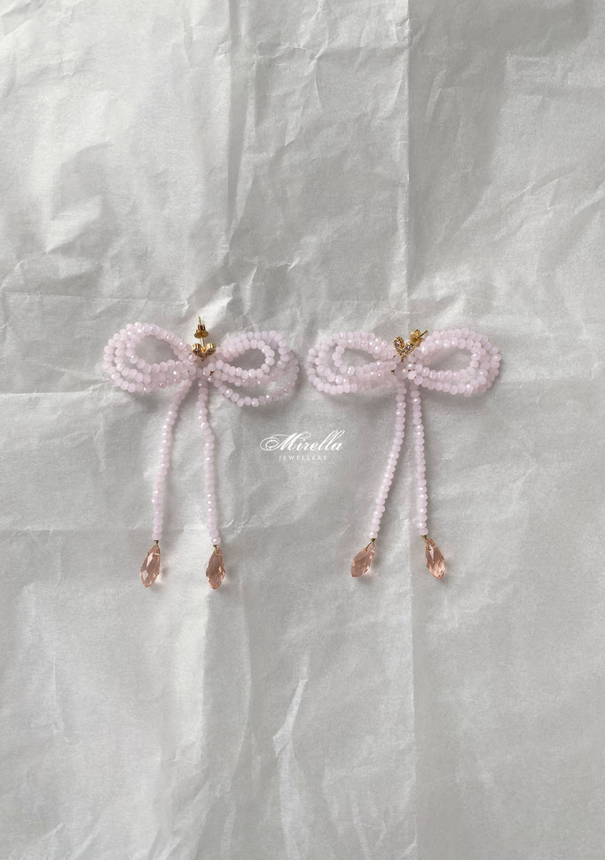 Delicate Pink Bow Earrings