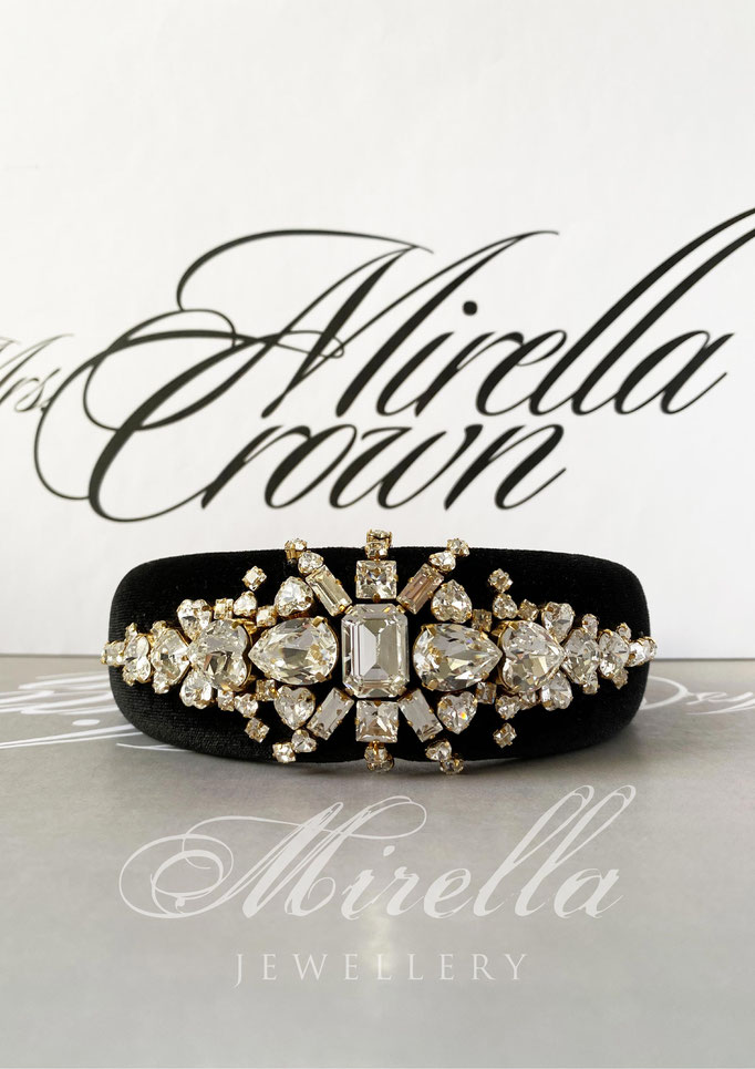 Mrs. Mirella Crown Headband with Swarovski crystals