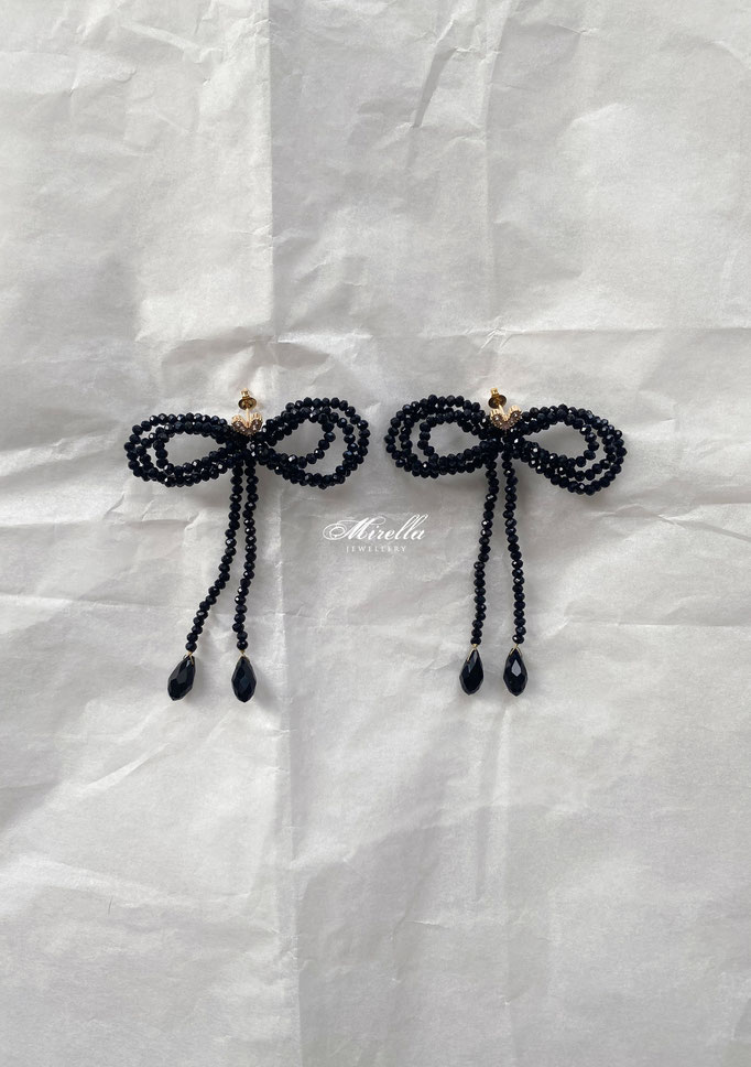 Black Bow Earrings