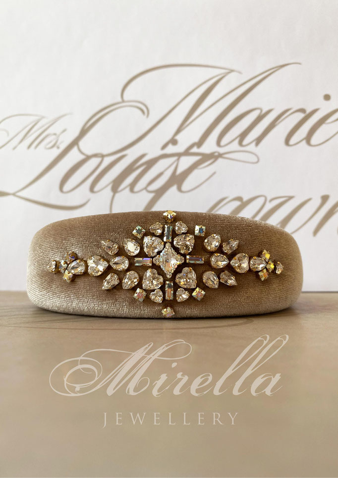 Mrs. Marie Louise Crown Headband with Swarovski crystals