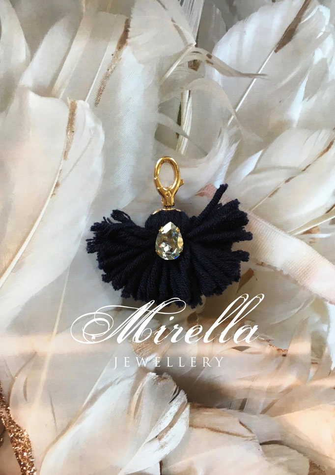 dark blue bag charm