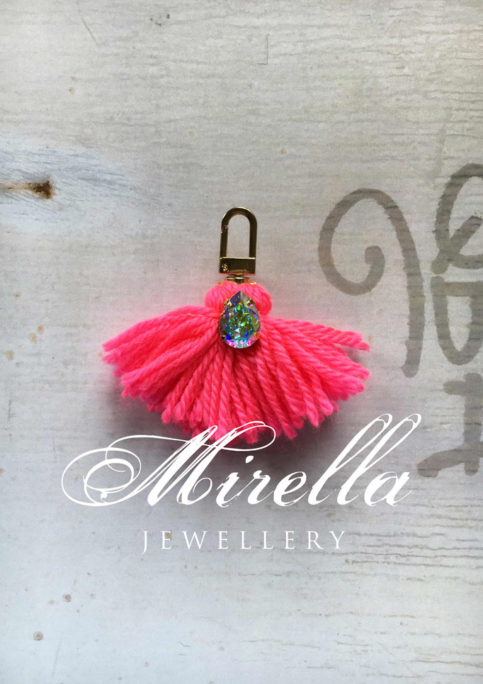 neon pink bag charm