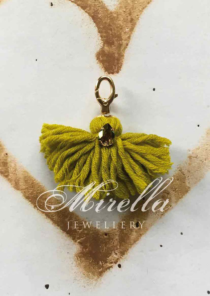 yellow-greenish bag charm