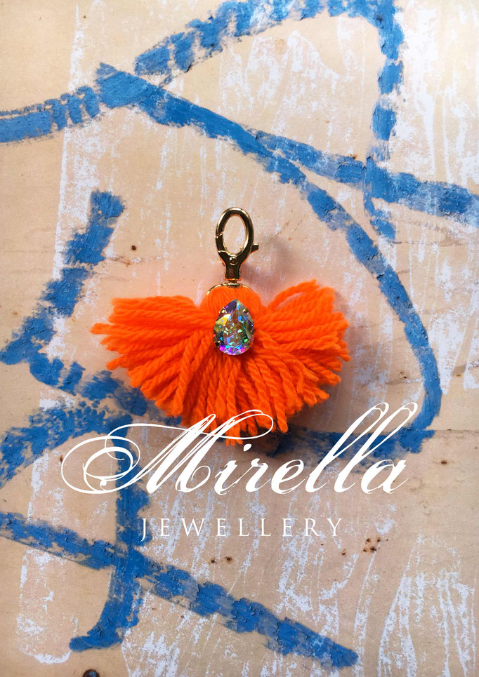 neon orange bag charm