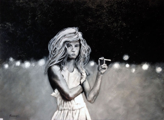 L'EFFRONTÉE - 65 X 54 CM - HUILE