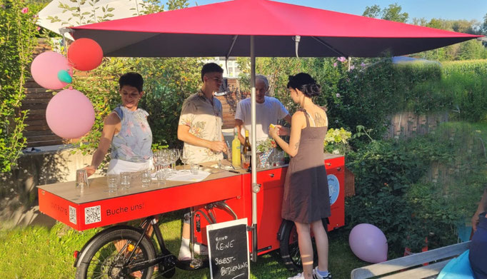 Wollmilchfisch - Getränkefahrrad bei der Sommerparty