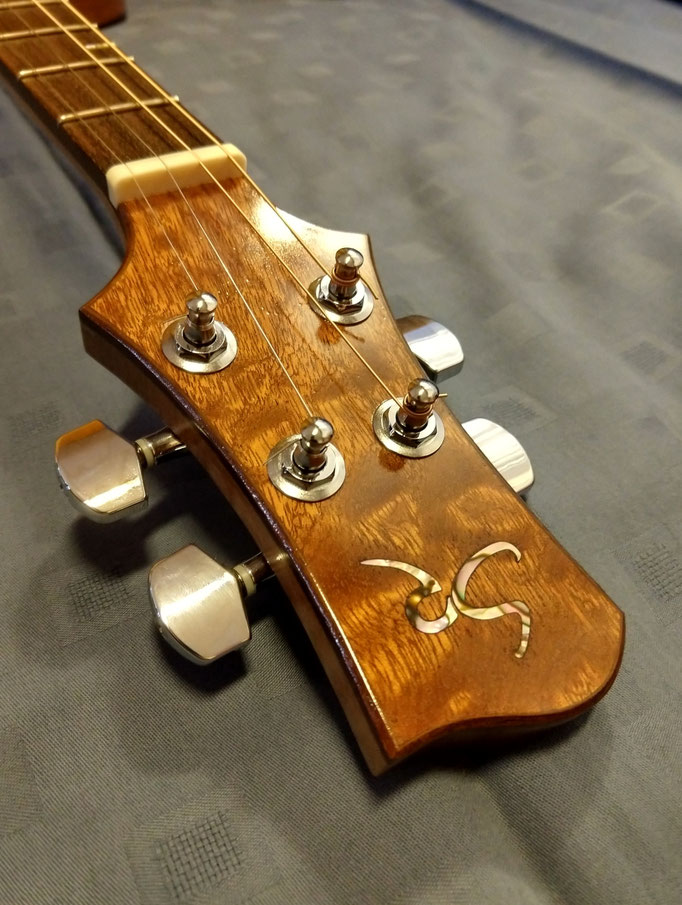 Tenorgitarre aus dem Gitarrenbaukurs. Fertiges Instrument. Fertigen Sie Ihr ganz eigenes Instrument selbst unter fachkundiger Anleitung.