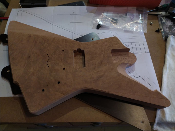 Custom E-Gitarre im Explorer Style