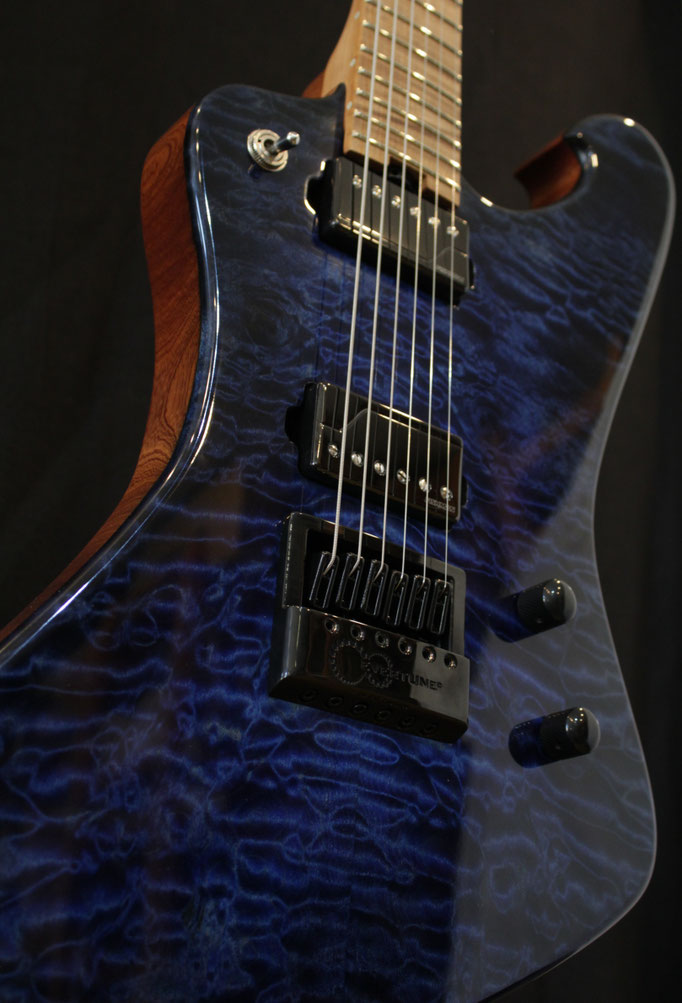Heavys "H666Y" frisch fertig aus dem Gitarrenbaukurs. Fertiges Instrument. Fertigen Sie Ihr ganz eigenes Instrument selbst unter fachkundiger Anleitung.