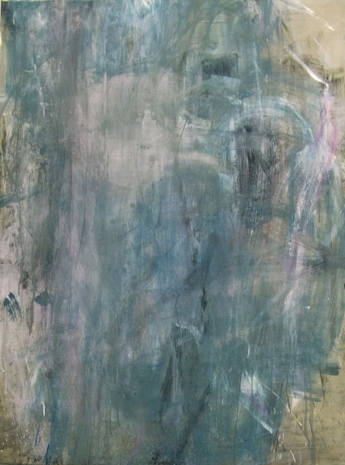 "o.T.", 92x125cm, Ölfarbe, Lack, Transparentfarbe auf Stahlblech, 2011