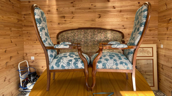 Restauration paire de fauteuils de style Voltaire - Le Garage à fauteuils