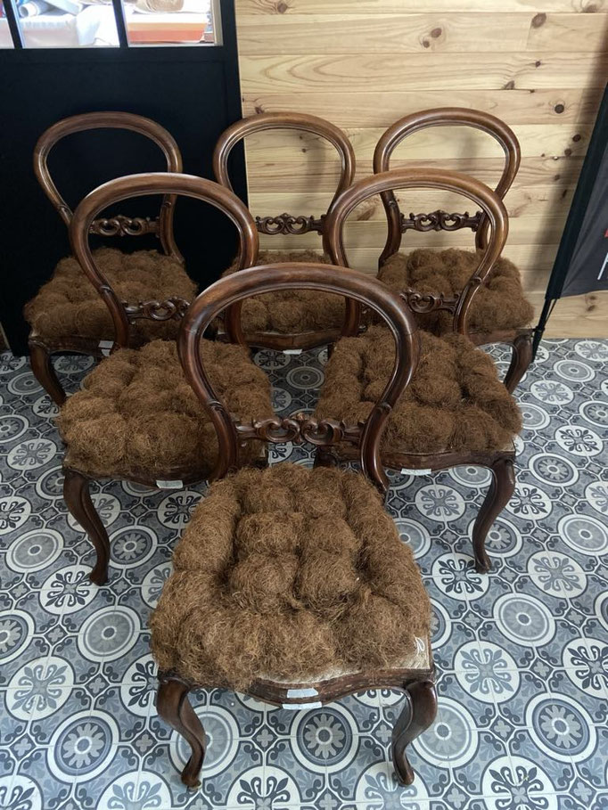 Mise en crin - Restauration chaises en garniture traditionnelle Le Garage à fauteuils