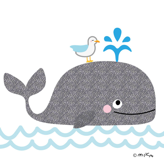 かわいいくじらのイラスト