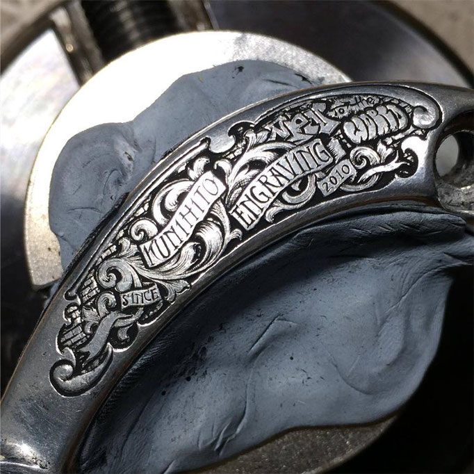 エングレービング　ロードバイク　ピスト　engraved bikebrake for fixedgear pista 彫金自転車