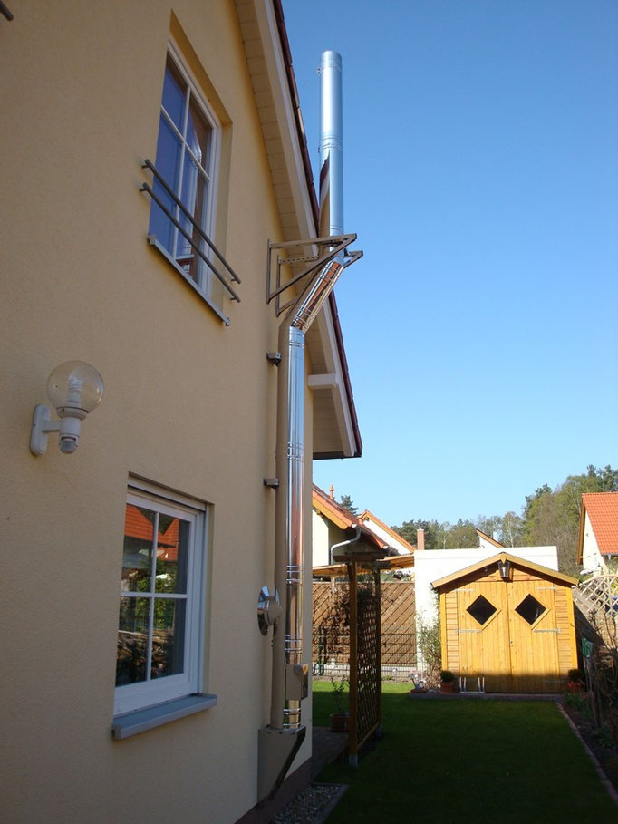 Edelstahlschornstein 2 mal 30 Grad Verzug