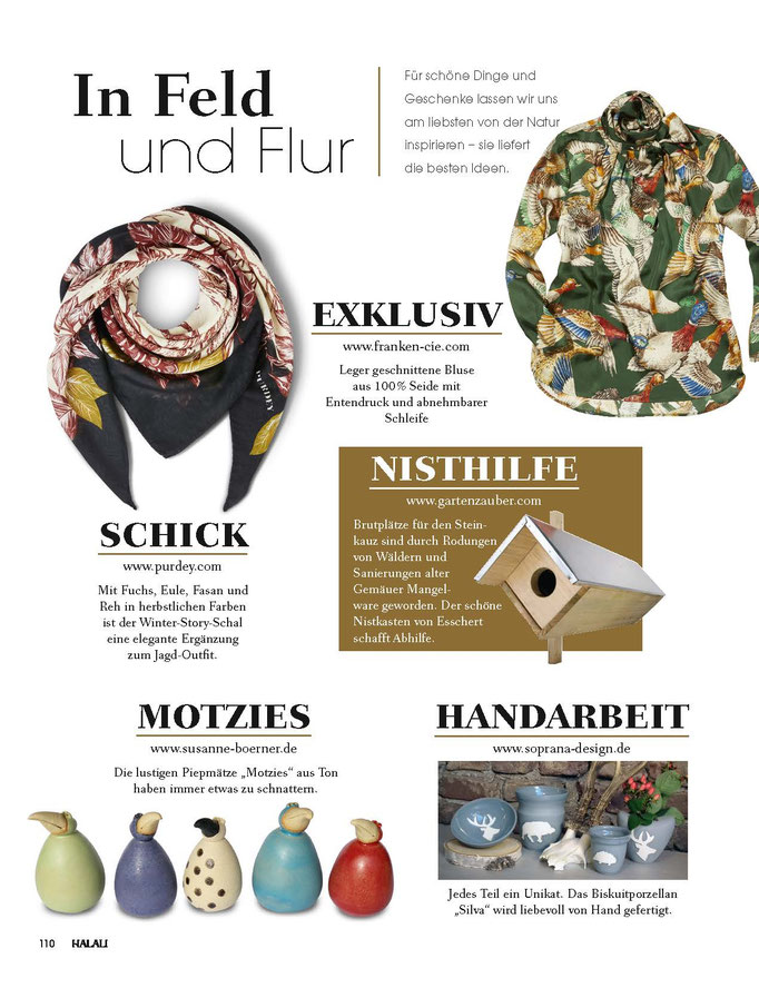 soprana design bei Halali Lebensart 1/2019