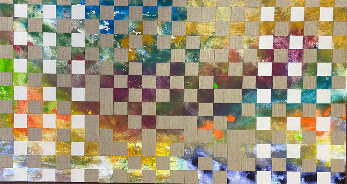 Bild Nr. 1003, Sand und Leinen, 150 x 80 cm, Acryl und Sand