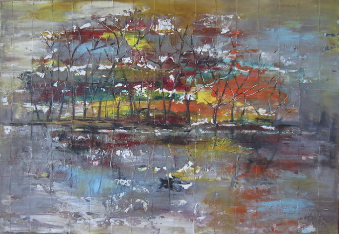 Herbstspiegelung (100 x 70 cm) Nr. 904