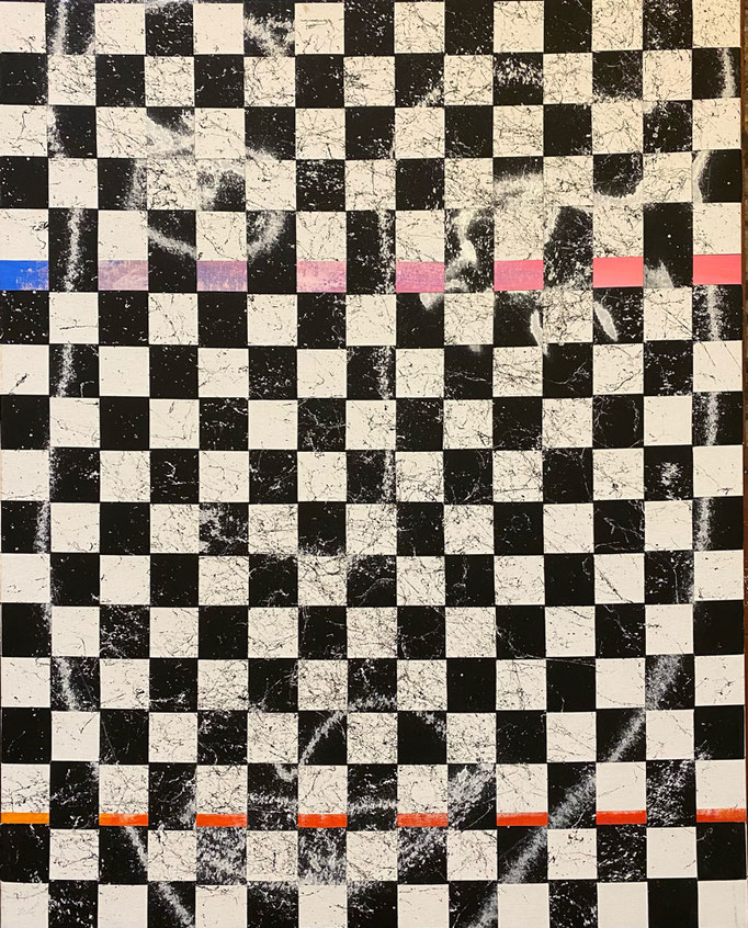 Bild Nr. 985, schwarz/weiß, 95 x 75 cm, Acryl