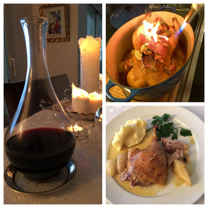 Duck flambe with potato pure and pears by ZsL
