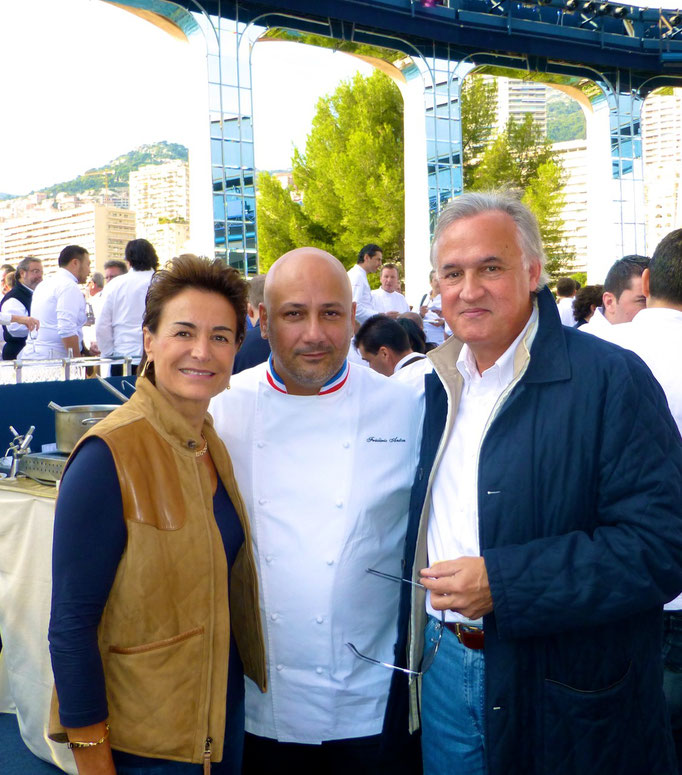 Zsolt and Celina with Chef Frederic Anton