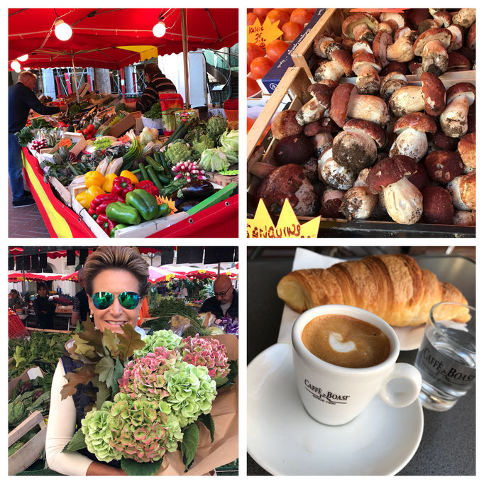 Zsolt and Celina at the local market of La Condamine, Monaco