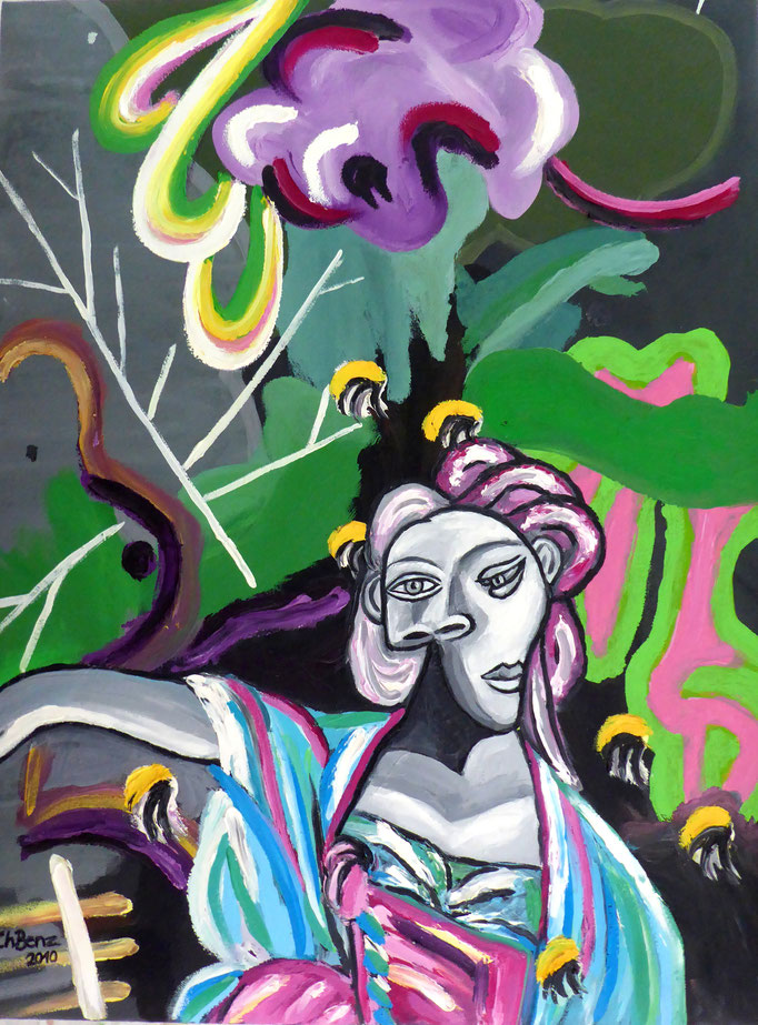 Picasso Meets Fiona, 2011. Oil on cotton padded canvas, 60x80cm © Christian Benz 