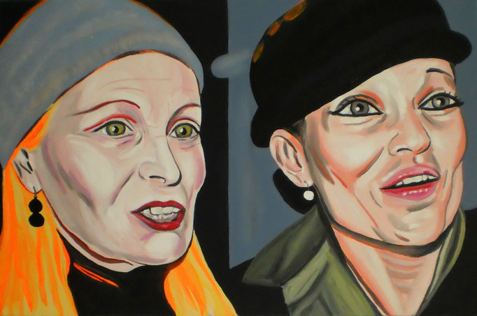  Vivienne Westwood And Kate Moss, 2014. Oil on canvas, 40x60cm © Christian Benz 