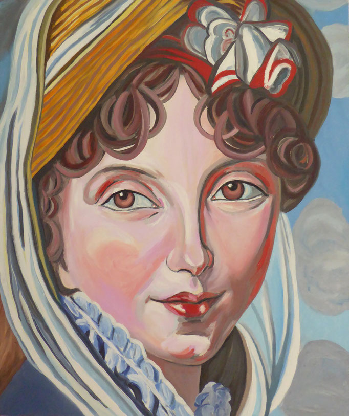 Das Lächeln der Elisabeth Vigée Lebrun - I, 2013. Öl auf Leinwand 50x50cm © Christian Benz 