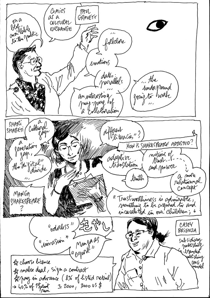 International Bande Dessinée Society - 2013 Dundee & Glasgow conference, with Paul Gravett, Shari Shabeti and Casey Brienza.