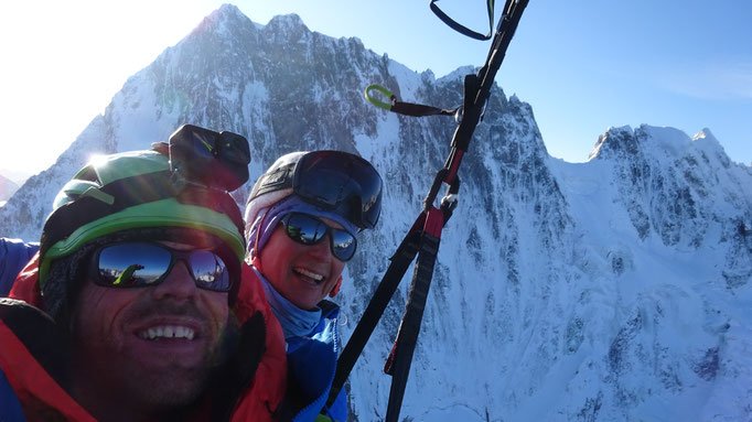 L'équipe du jour - Face nord des Grandes Jorasses - Couloir des Japonais