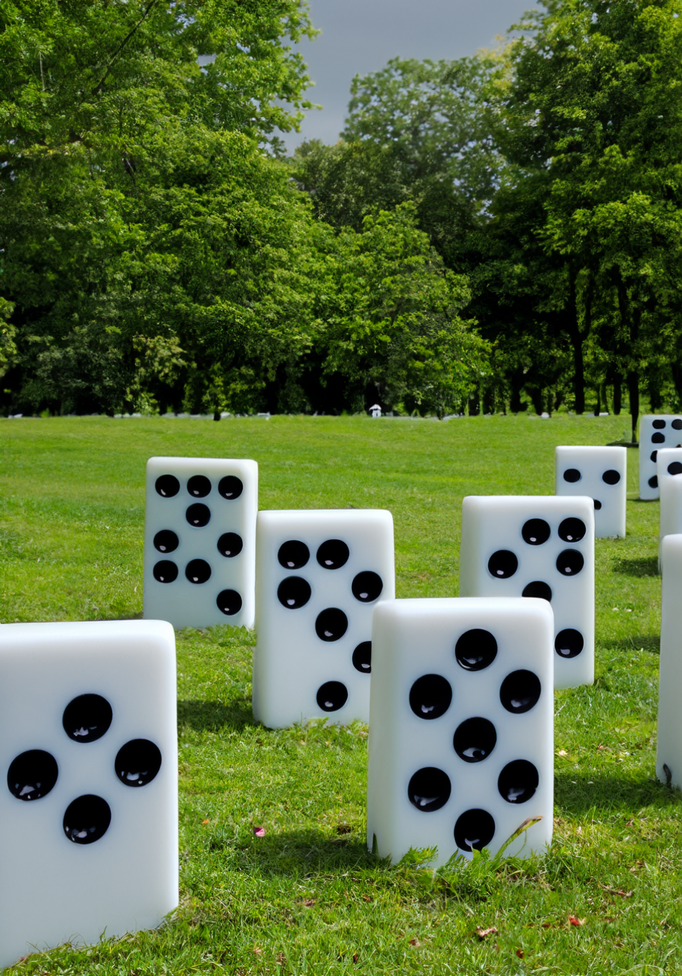A graveyard of dominoes