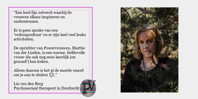 review voor het platform PowerVrouwen Nederland voor vrouwelijke ondernemers