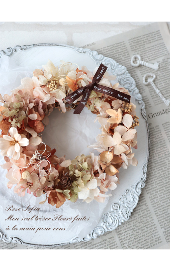 紫陽花のリース 19x19 ¥5,000(税込)