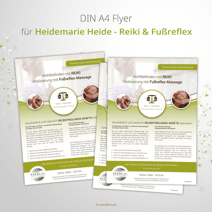 Reiki & Fußreflex - Heidemarie Heide - 2018: Infoblatt A4