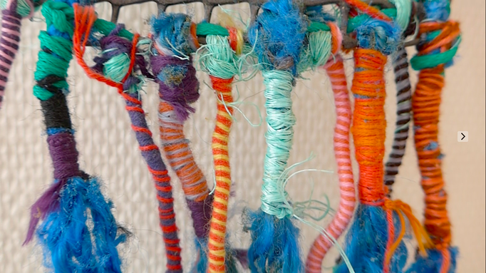 TOTOUS tissage textile Matériaux de récolte et de recyclage Caroline Delannoy détail