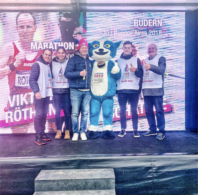 Moderation der Lausanne 2020 Torch Tour in Sarnen mit Viktor Röthlin, André Kieser, Kai Schätzlr und Flavia Barmettler