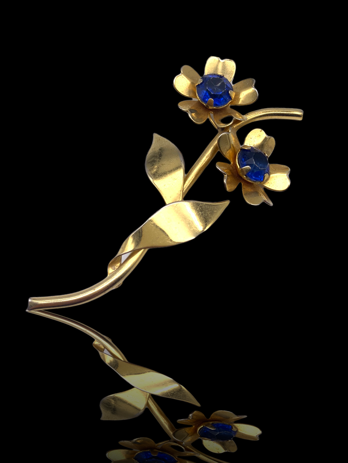 1940 grande spilla dorata con pietre in lucite, tipiche dell'epoca -art.144/2-
