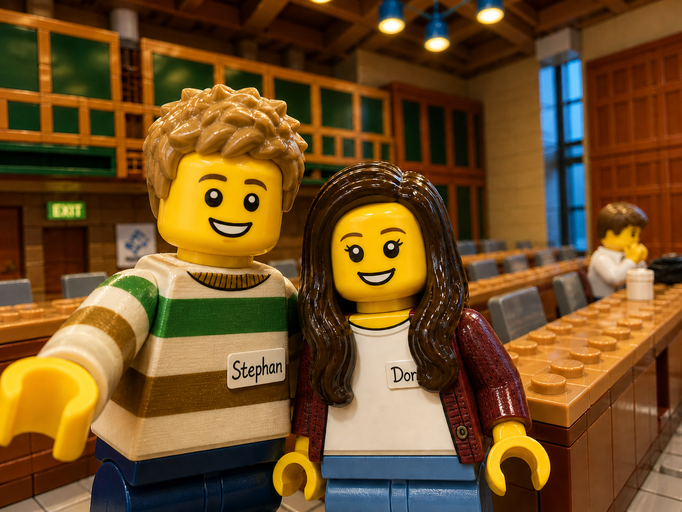 Die Begleitpersonen Lehrer Stephan Blum und Lehrerin Daniela Baumgärtner