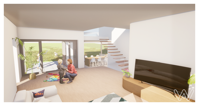 Maison unifamiliale à Saint Germain  - vue du séjour