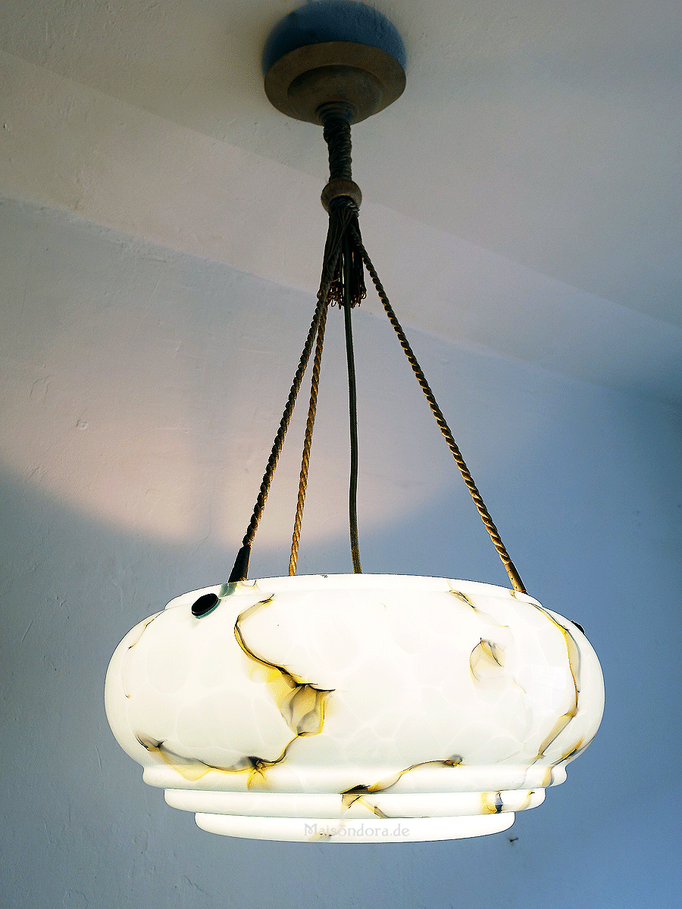 Art Deco Deckenlampe Lampenglas marmoriert