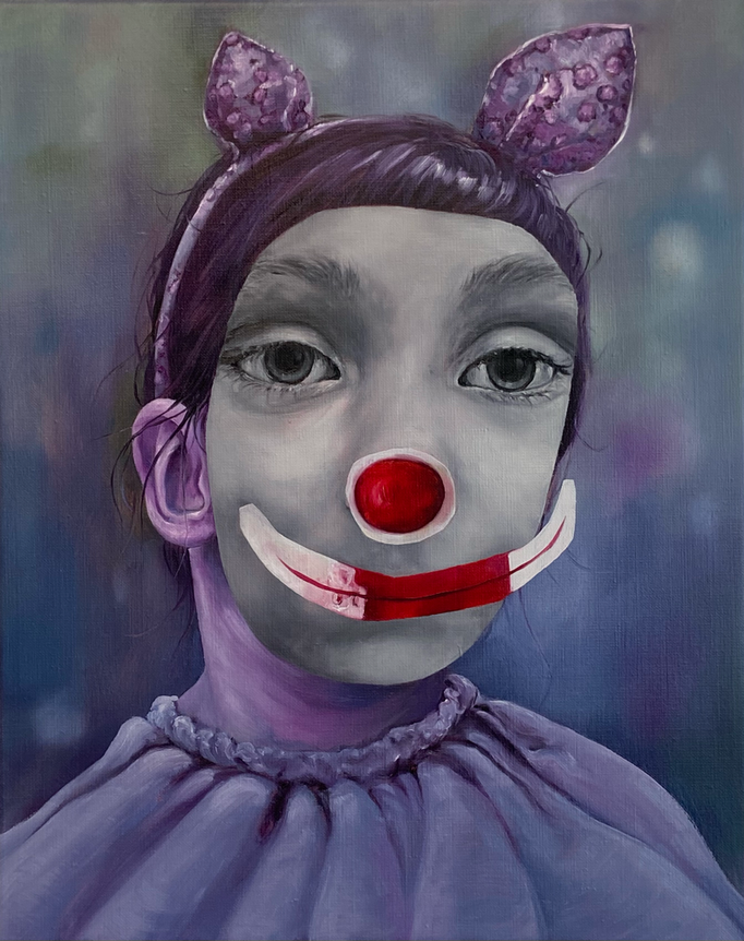 Clown (2021), olieverf op linnen, 50 x 40 cm