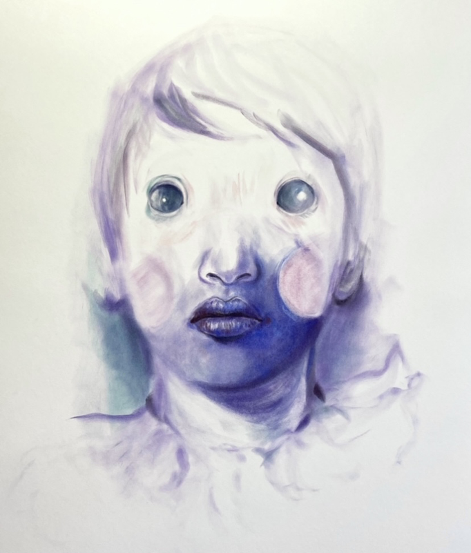 Mooneye (2021), panpastel on paper, 85 x 70 cm