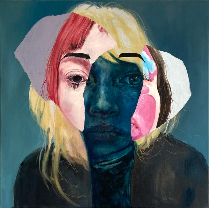 The show must go on (2021), oil on canvas, 60 x 60 cm